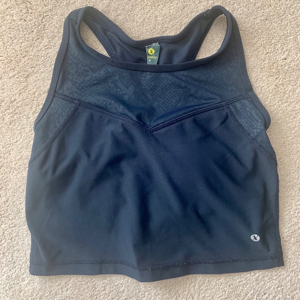 Blue snakeskin bra crop top - size small